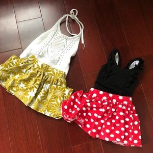 Remi girl skirts and onesies.